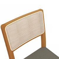 Par De Cadeiras Em Madeira Maciça Kappesberg Lola Linha Mescla Chumbo E Tela Bege - 3