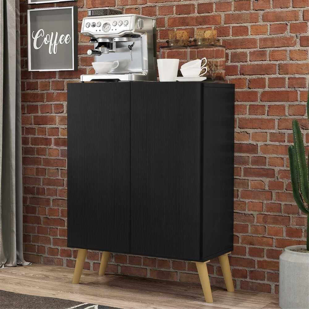 Aparador Retrô Multimóveis Cantinho Do Café Preto/natural - 6