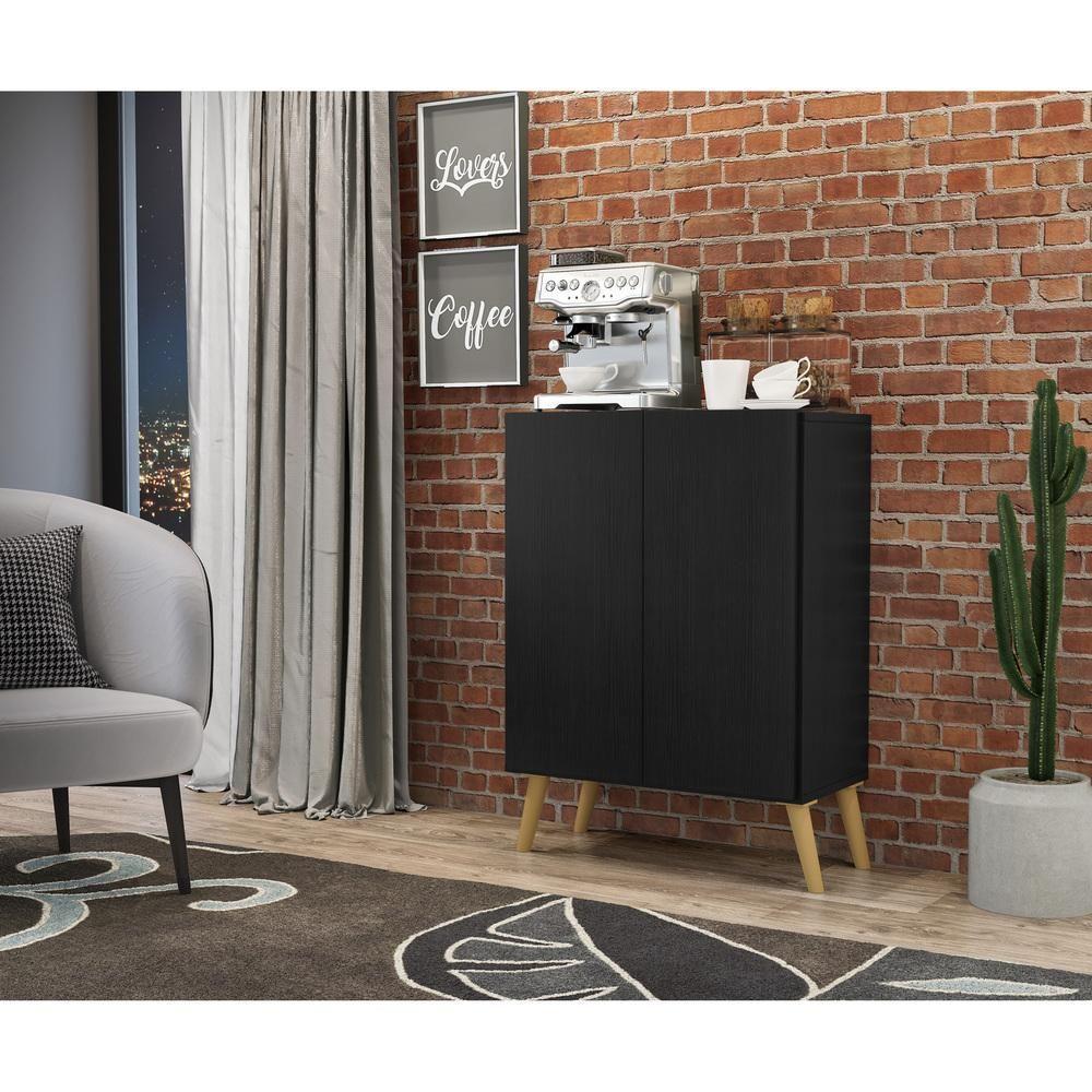 Aparador Retrô Multimóveis Cantinho Do Café Preto/natural - 7