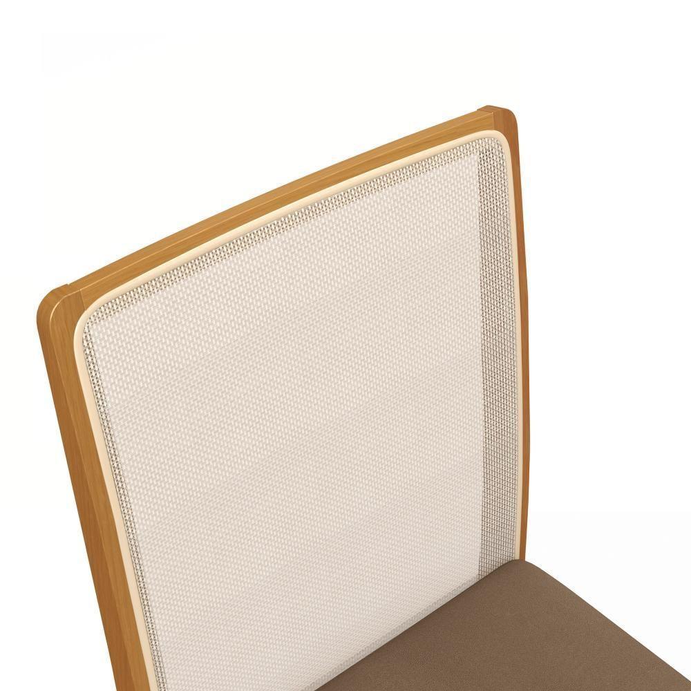 Par De Cadeiras Montadas Kappesberg Em Madeira Maciça Lara Cappuccino Tela Bege - 3