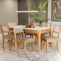 Par De Cadeiras Em Madeira Maciça Kappesberg Lola Linho Fendi E Tela Bege - 3