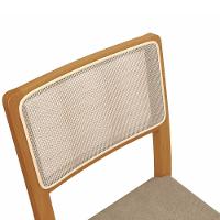 Par De Cadeiras Em Madeira Maciça Kappesberg Lola Linho Fendi E Tela Bege