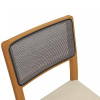 Par De Cadeiras Em Madeira Maciça Kappesberg Lola Linho Areia E Tela Chumbo - 2