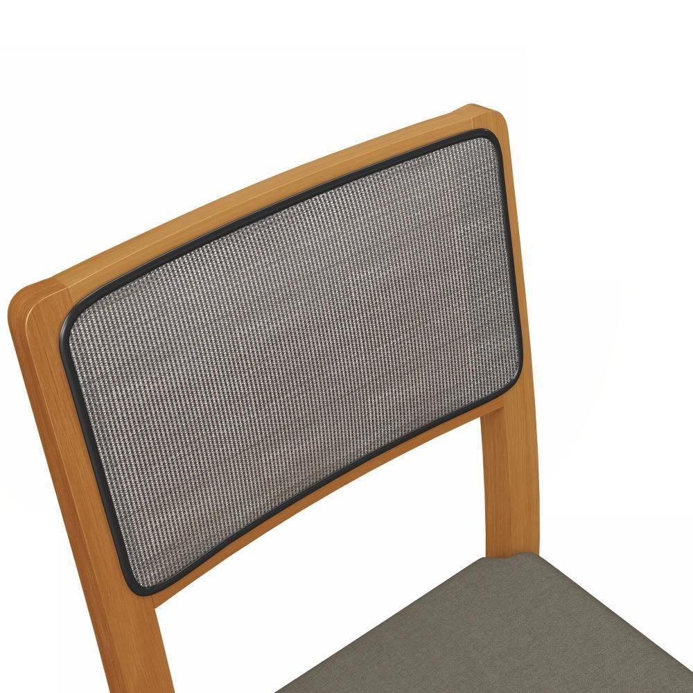 Par De Cadeiras Em Madeira Maciça Kappesberg Lola Linha Mescla Chumbo E Tela Chumbo - 3