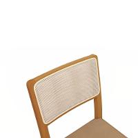 Par De Cadeiras Em Madeira Maciça Kappesberg Lola Caramelo Intense Tela Bege - 2