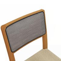 Par De Cadeiras Em Madeira Maciça Kappesberg Lola Boucle Bege Tela Chumbo - 3