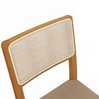 Par De Cadeiras Em Madeira Maciça Kappesberg Lola Cappuccino (Tela Bege) - 3