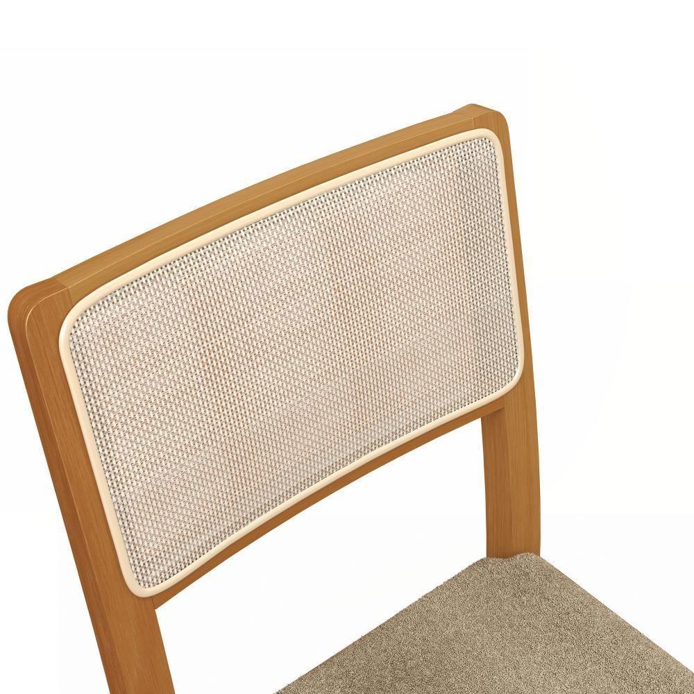 Par De Cadeiras Em Madeira Maciça Kappesberg Lola Boucle Fendi E Tela Bege - 3