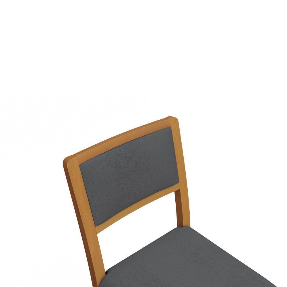 Par De Cadeiras Em Madeira Maciça Kappesberg Alice Boucle Chumbo - 2