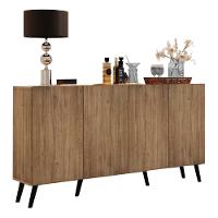 Aparador Buffet Retrô Multimóveis 4 Portas Rustic/preto - 6