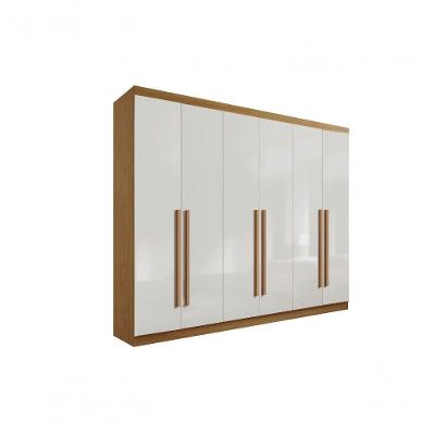Roupeiro 6 Portas 6 Gavetas Com Pés Da Vinci Plus - D Doro Cinamomo/off White