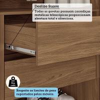 Quarto Guarda-roupas 3 Portas Com Espelho Cômoda E Cabeceira Arnaut Estilo Mm Jatoba - 5