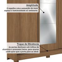 Quarto Guarda-roupas 3 Portas Com Espelho Cômoda E Cabeceira Arnaut Estilo Mm Jatoba - 6