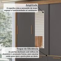 Quarto Guarda-roupas 3 Portas Com Espelho E Cômoda Dante Estilo Mm Jatoba Grafitte - 6