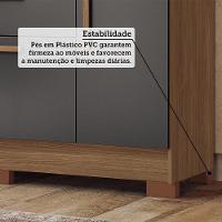 Quarto Guarda-roupas 3 Portas Com Espelho E Cômoda Dante Estilo Mm Jatoba Grafitte - 8