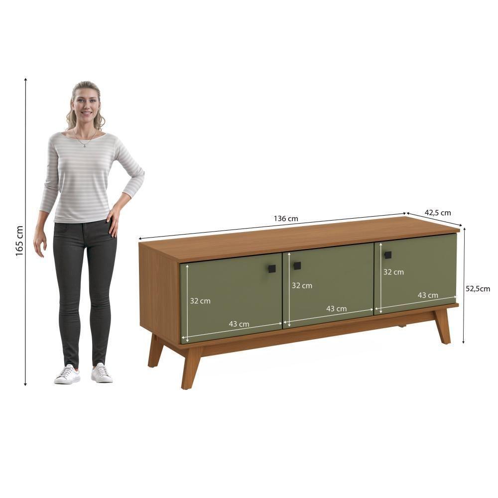 Rack Kappesberg 3 Portas Canela Verde Frevo 136cm - 2