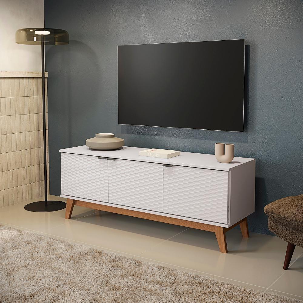 Rack Kappesberg 3 Portas 3d Branco 136cm - 1