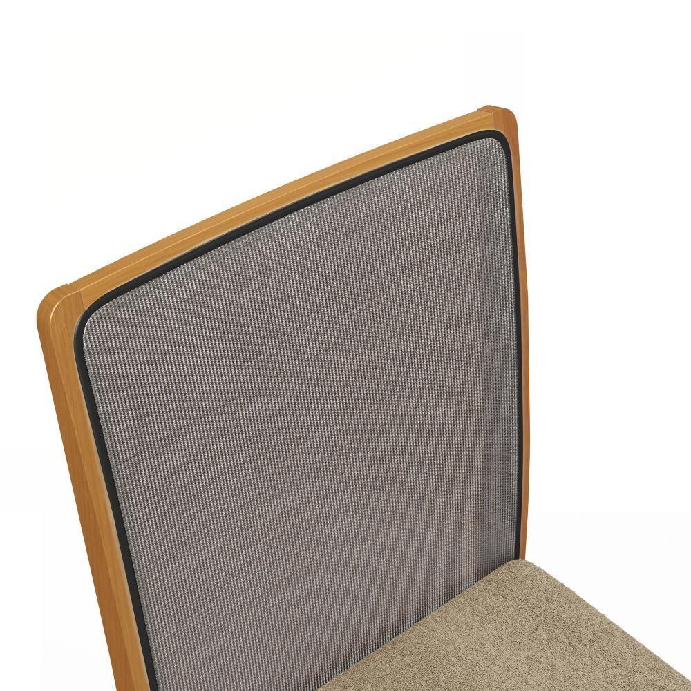 Par De Cadeiras Montadas Kappesberg Em Madeira Maciça Lara Boucle Fendi Tela Chumbo - 3