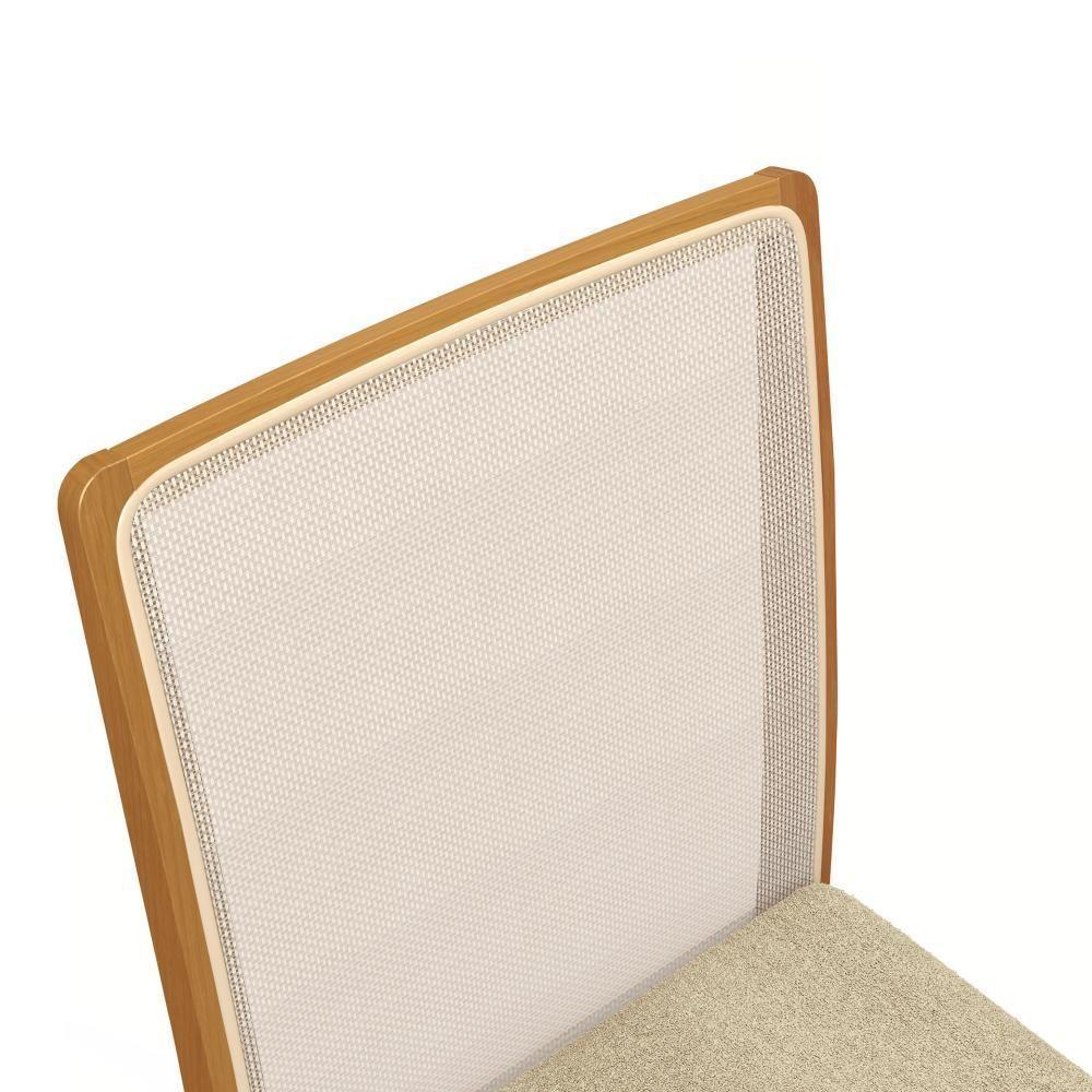 Par De Cadeiras Montadas Kappesberg Em Madeira Maciça Lara Boucle Bege Tela Bege - 2