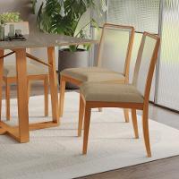 Par De Cadeiras Montadas Kappesberg Em Madeira Maciça Lara Boucle Bege Tela Bege - 6