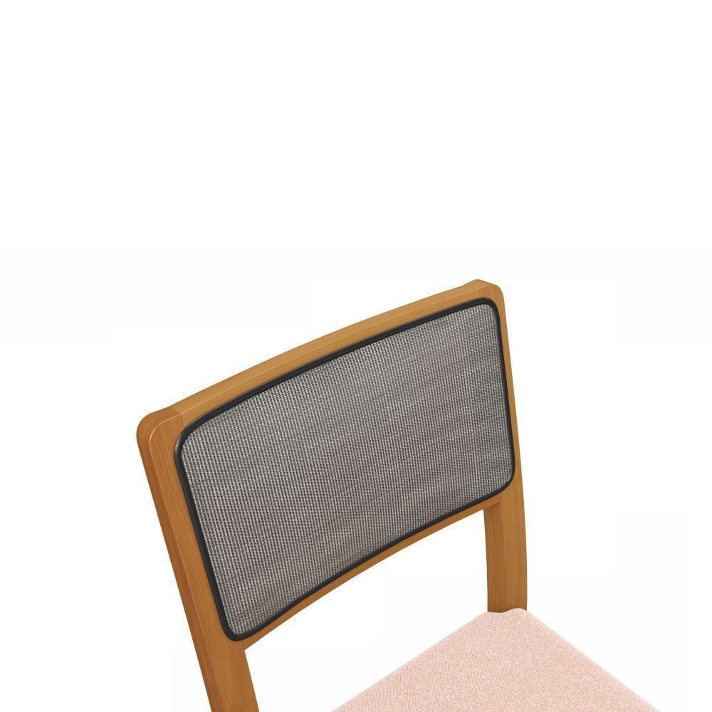Par De Cadeiras Em Madeira Maciça Kappesberg Lola Linho Mesclado Areia Tela Chumbo - 3