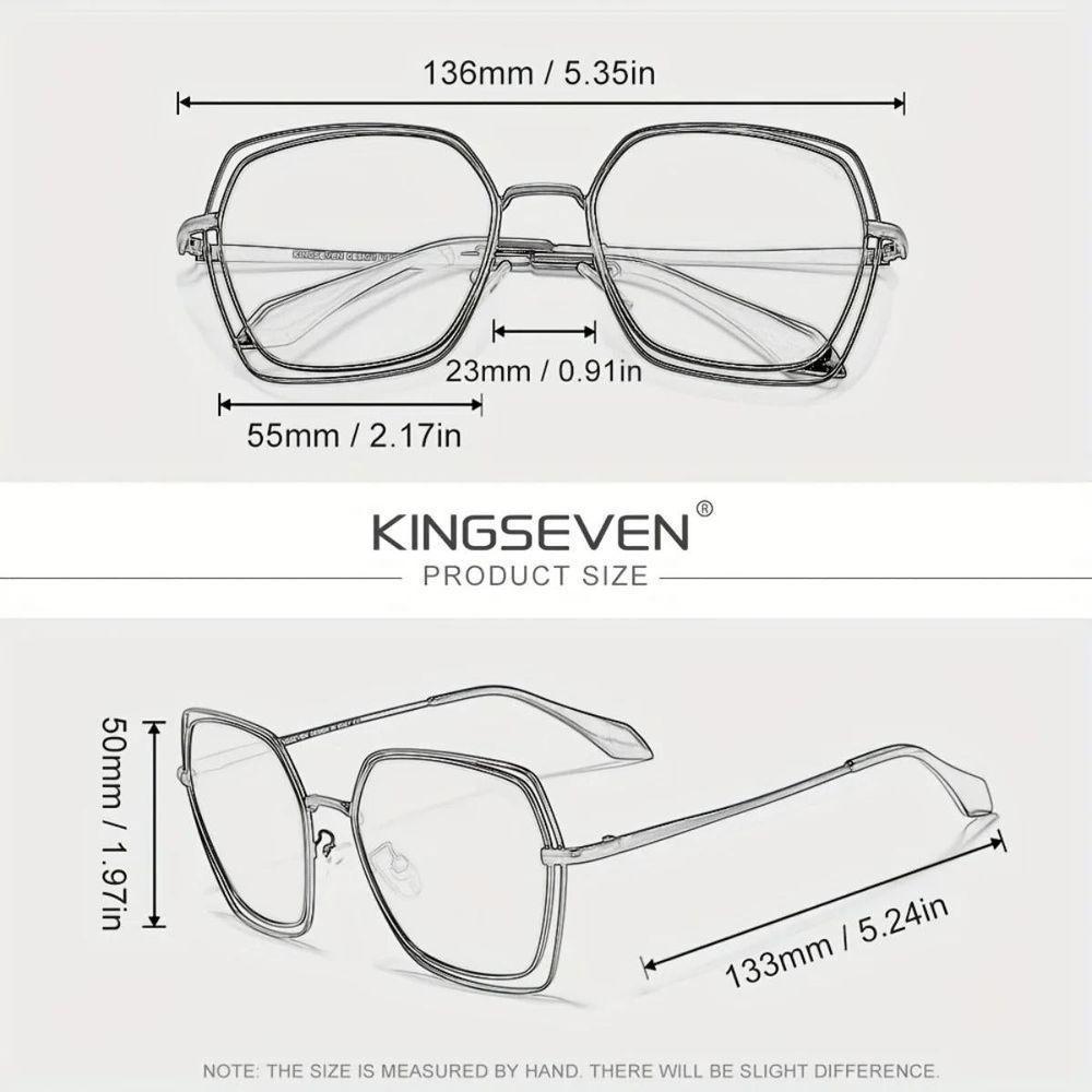 Óculosclássico, Armação Quadrada Feminina Kingseven Uv400 Marrom - 2