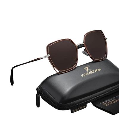 Óculosclássico, Armação Quadrada Feminina Kingseven Uv400 Marrom