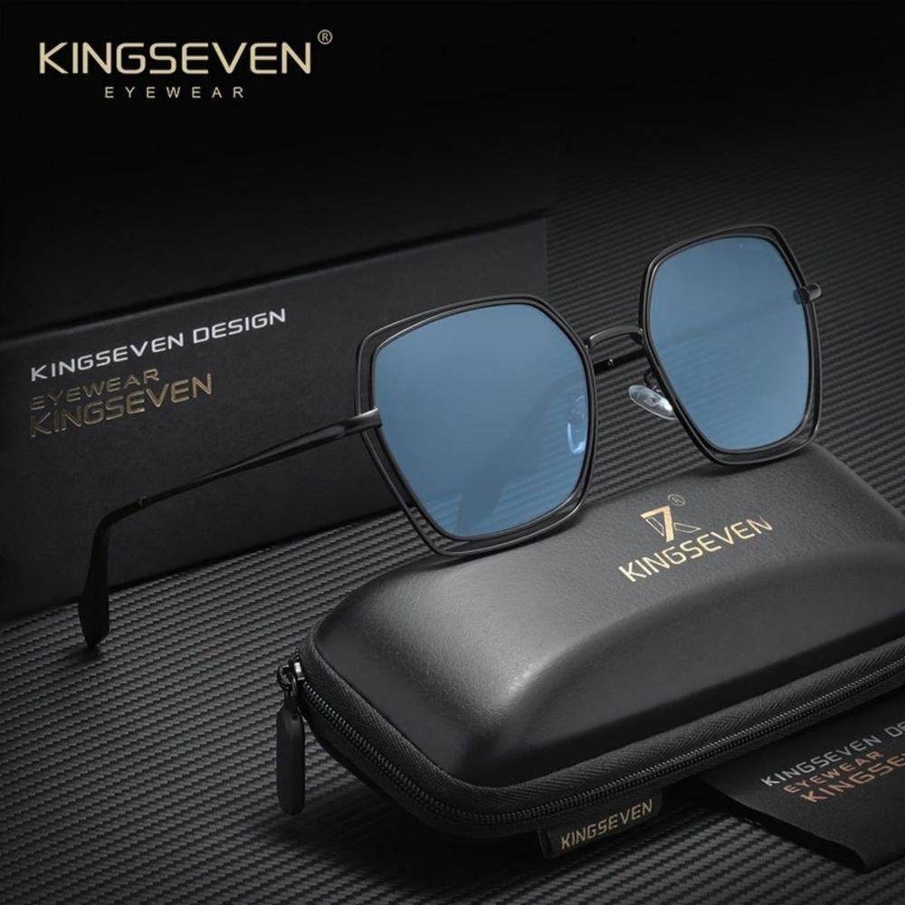 Óculosclássico, Armação Quadrada Feminina Kingseven Uv400 Azul - 2