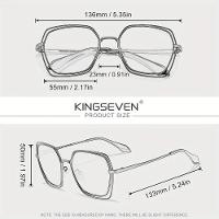 Óculosclássico, Armação Quadrada Feminina Kingseven Uv400 Azul - 3