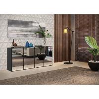 Aparador Buffet Com Espelho Multimóveis Vegas 4 Portas Preto - 7