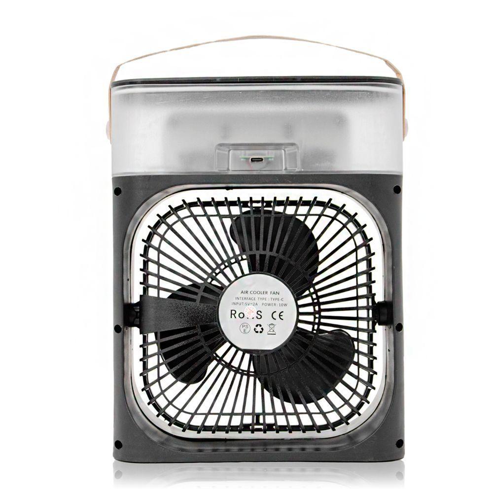 Ventilador Portátil Iluminação Umidificador Climatizador Usb De Mesa Branco - 5