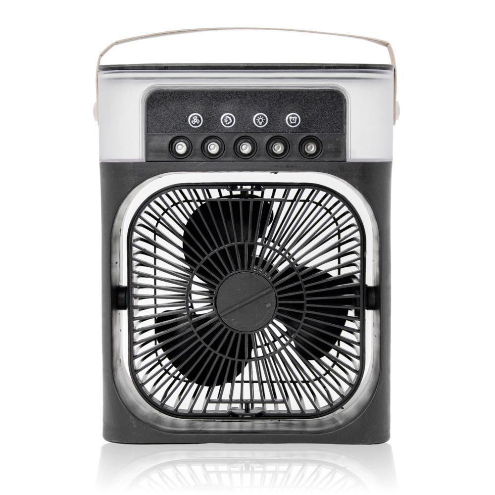 Ventilador Portátil Iluminação Umidificador Climatizador Usb De Mesa Branco - 6