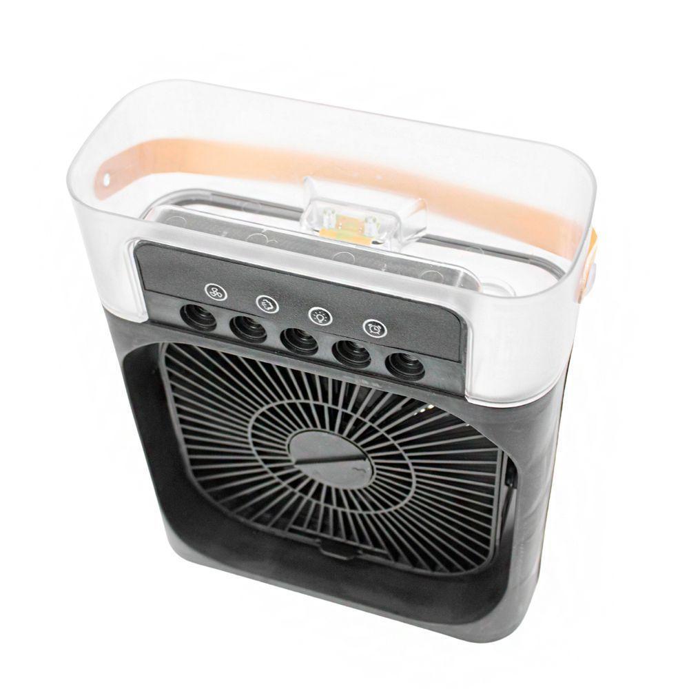 Ventilador Portátil Iluminação Umidificador Climatizador Usb De Mesa Branco - 7