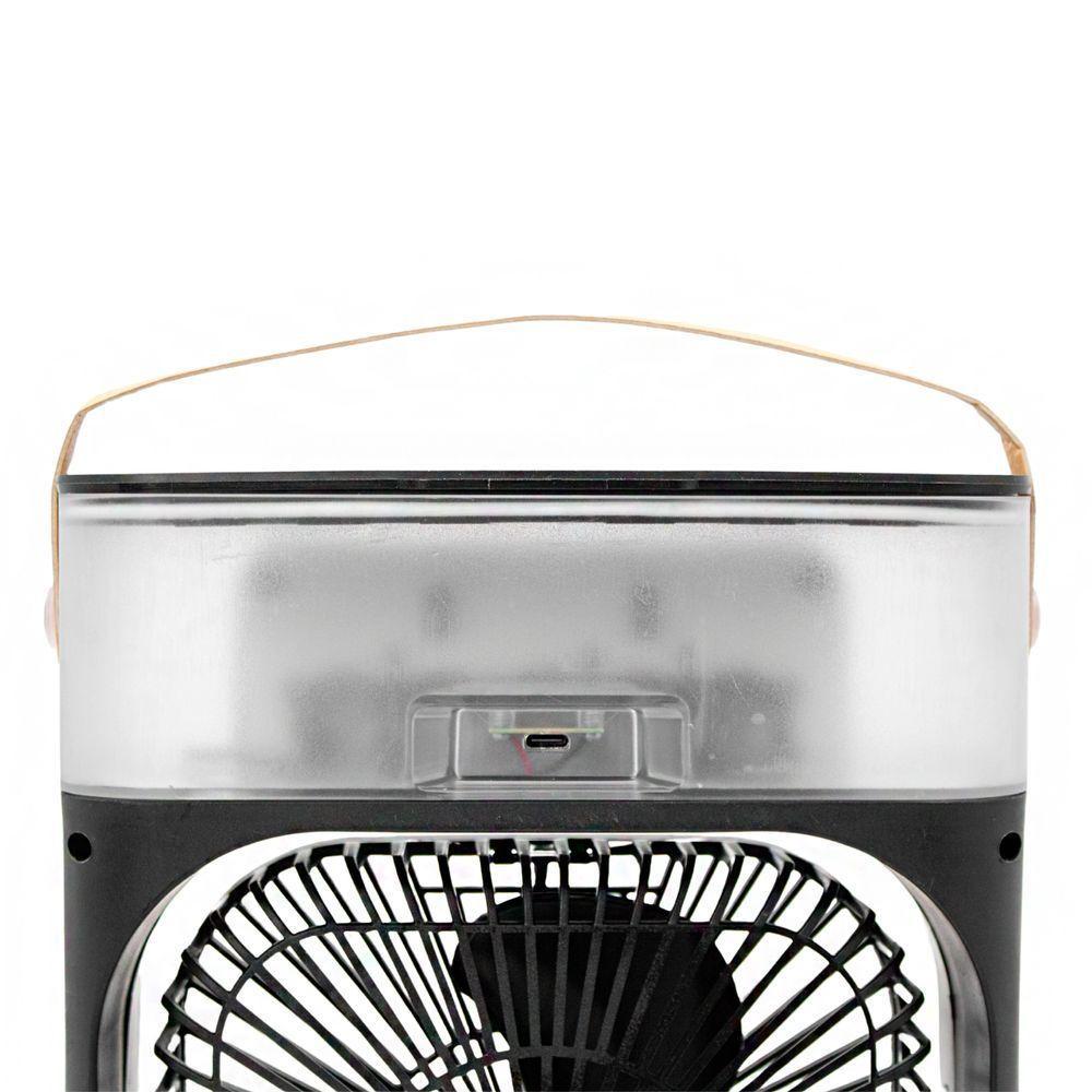 Ventilador Portátil Iluminação Umidificador Climatizador Usb De Mesa Branco - 8