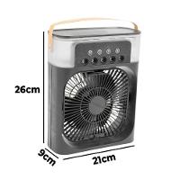 Ventilador Portátil Iluminação Umidificador Climatizador Usb De Mesa Branco - 2