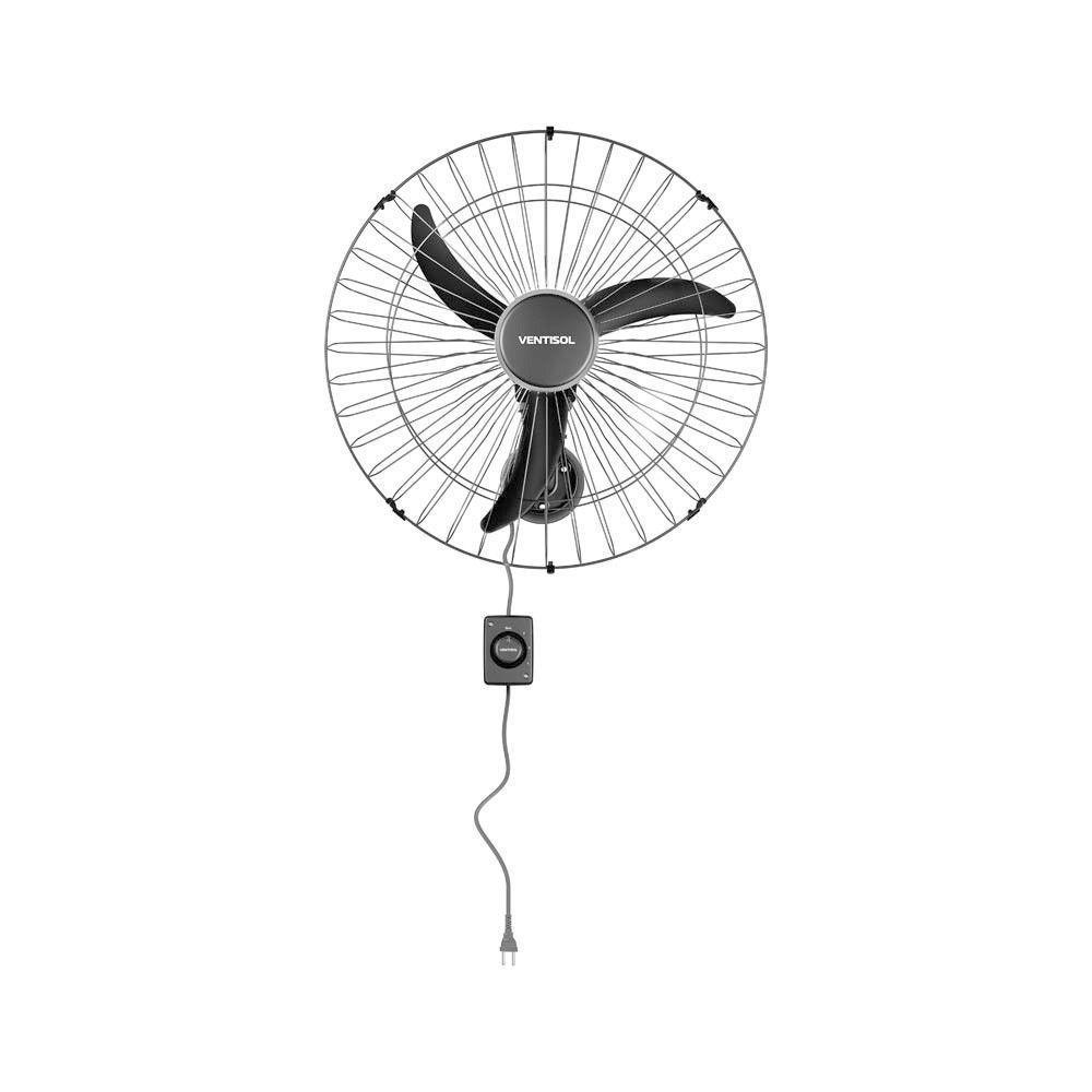 Ventilador De Parede 60cm Com 3 Pás Oscilante Ventisol Preto Bivolt - 1