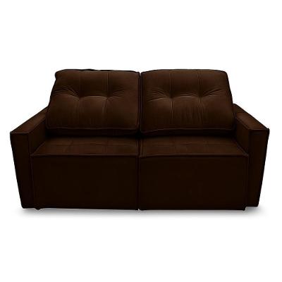 Sofá Retrátil Reclinável 2 Lugares Para Sala Suede ávila Marrom