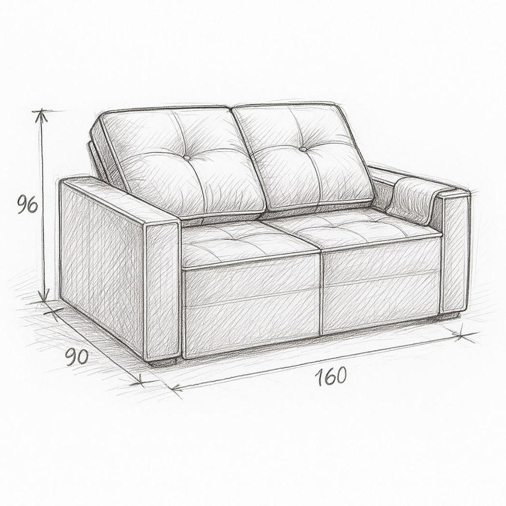 Sofá Retrátil Reclinável 2 Lugares Para Recepção Suede Cinza - 4