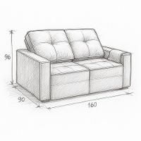 Sofá Retrátil Reclinável 2 Lugares Para Recepção Suede Cinza