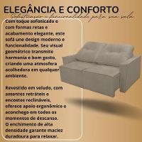 Sofá Retrátil Reclinável 2 Lugares Luna Para Sala Veludo Cor:marrom - 5