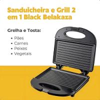 Sanduicheira Grill 2 Em 1 Lanche Chapa Tostex Misteira Belakaza 800W Cor Preto 110V - 2