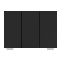 Aparador Buffet 3 Portas Com Pés Quadrados Veneza Multimóveis V1010 Preto/Branco Preto/Branco - 2