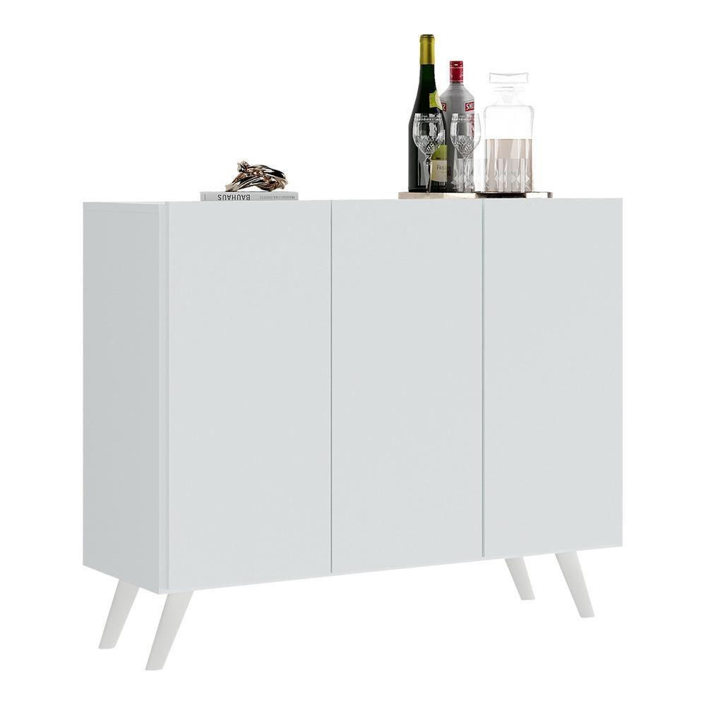 Aparador Buffet 3 Portas Retrô Veneza Multimóveis V1009 Branco Branco - 1