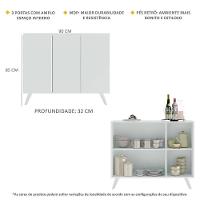 Aparador Buffet 3 Portas Retrô Veneza Multimóveis V1009 Branco Branco - 5