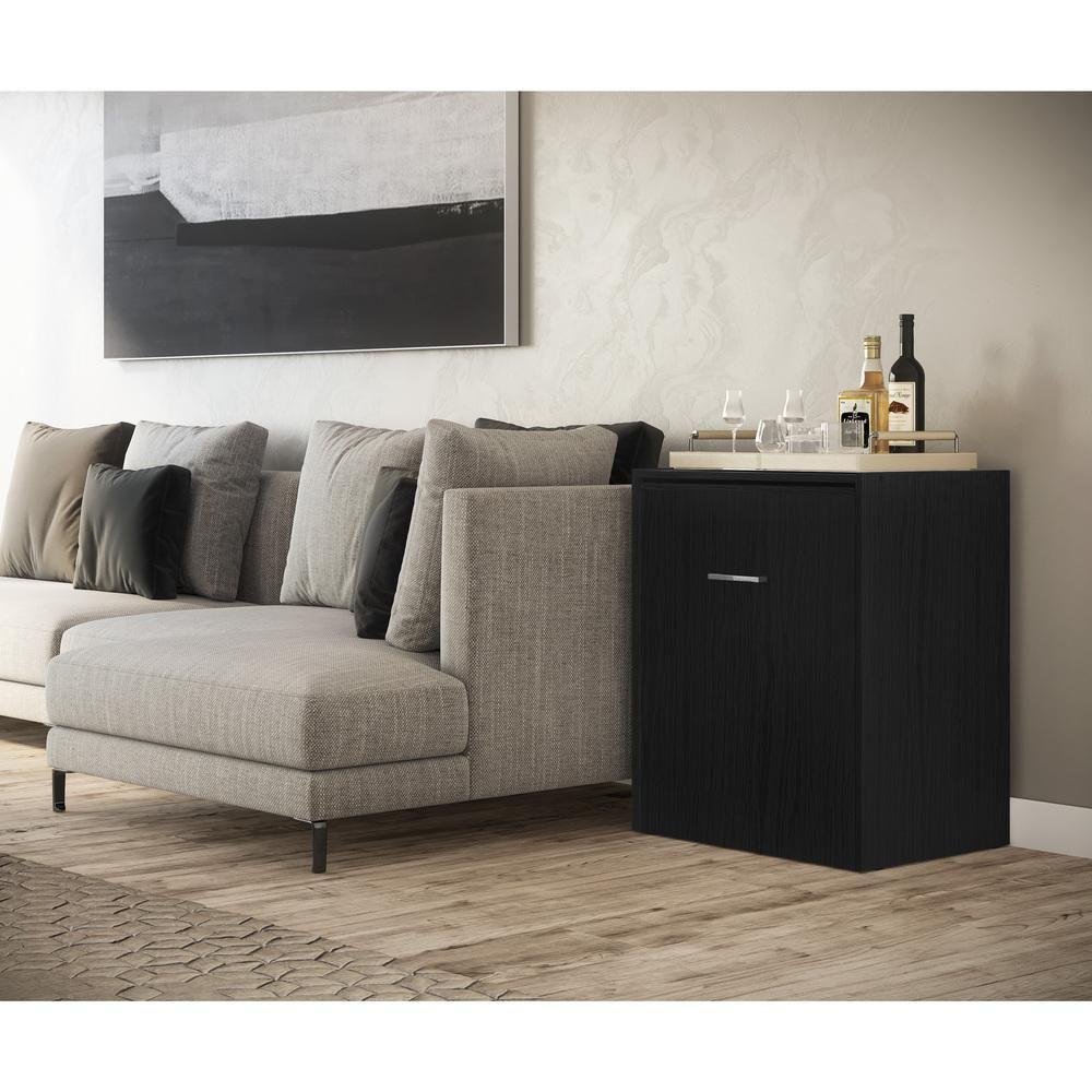 Aparador Bar Com Mesa Dobrável Multimóveis Ibiza Preto - 6