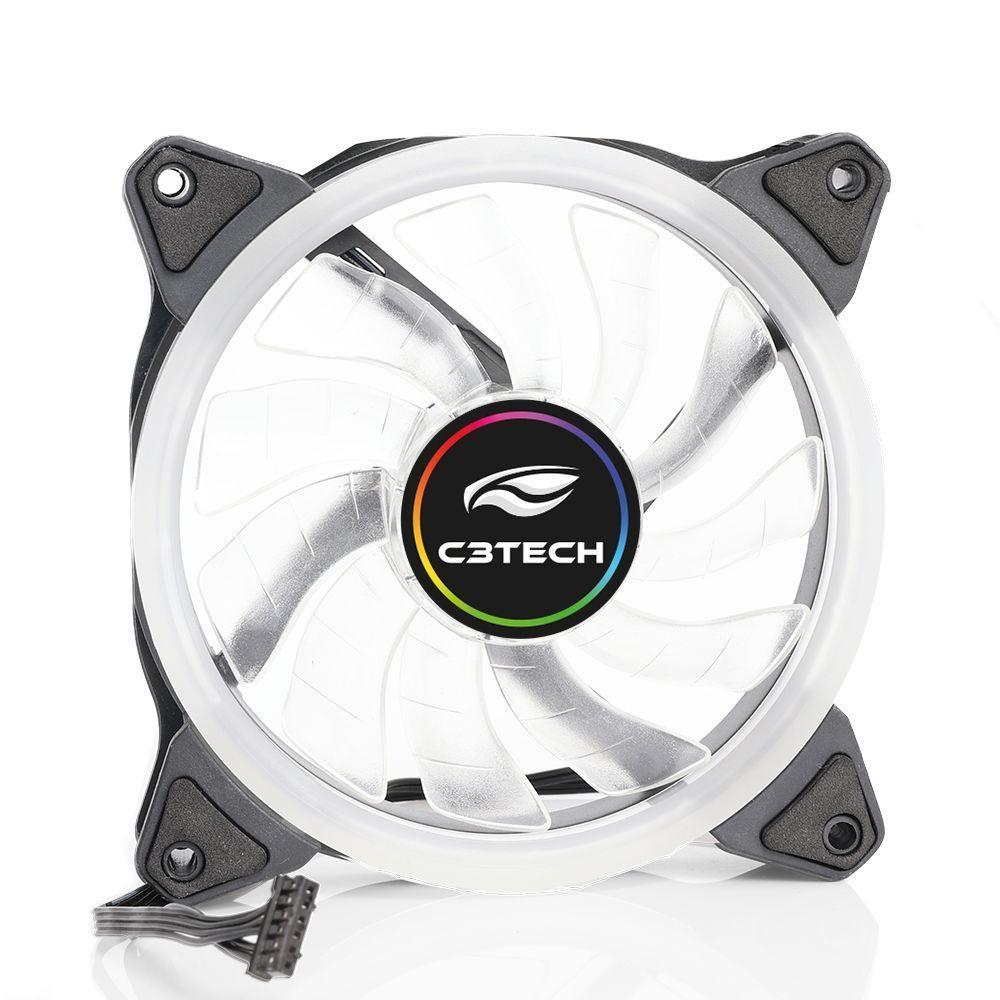 Cooler Fan P- Gabinete C3tech F11-l220rgb 120mm Led Argb (conector 6 Pinos)- Preto - 2