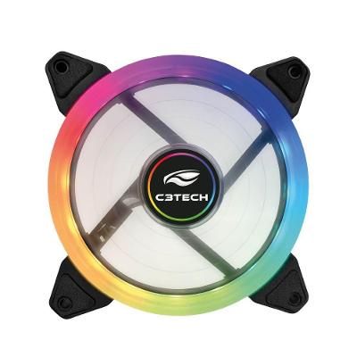 Cooler Fan P- Gabinete C3tech F11-l220rgb 120mm Led Argb (conector 6 Pinos)- Preto