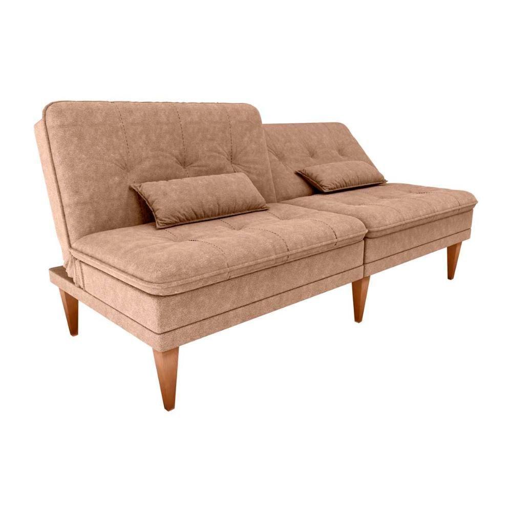 Sofá Cama 3 Lugares Reclinável Casal Premium 1,90 Larg Pietra Matrix Boucle Marrom - 1