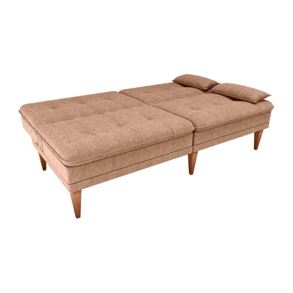 Sofá Cama 3 Lugares Reclinável Casal Premium 1,90 Larg Pietra Matrix Boucle Marrom - 2