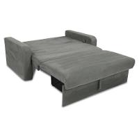 Sofá Cama 2 Lugares Compacto Com Baú 145 Larg Daiane Matrix Suede Cinza - 2